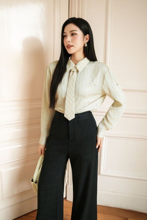 Sixdo Black Woven Loose Pants